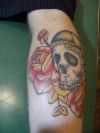 scull and rose tat